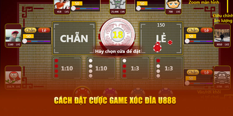 Cách đặt cược game Xóc đĩa U888